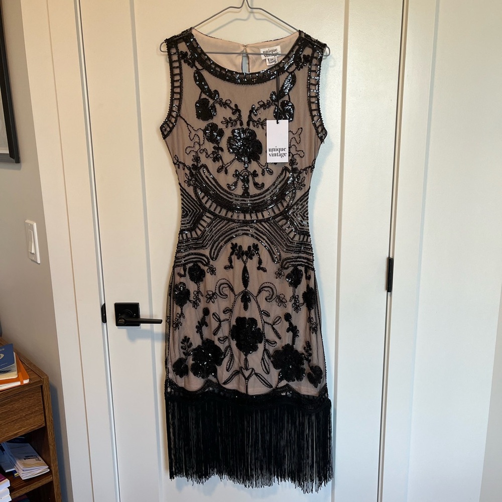 Pink and Black Flapper Dress